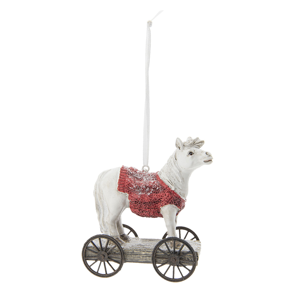 Dekorativní figurka koníka na vozíčku