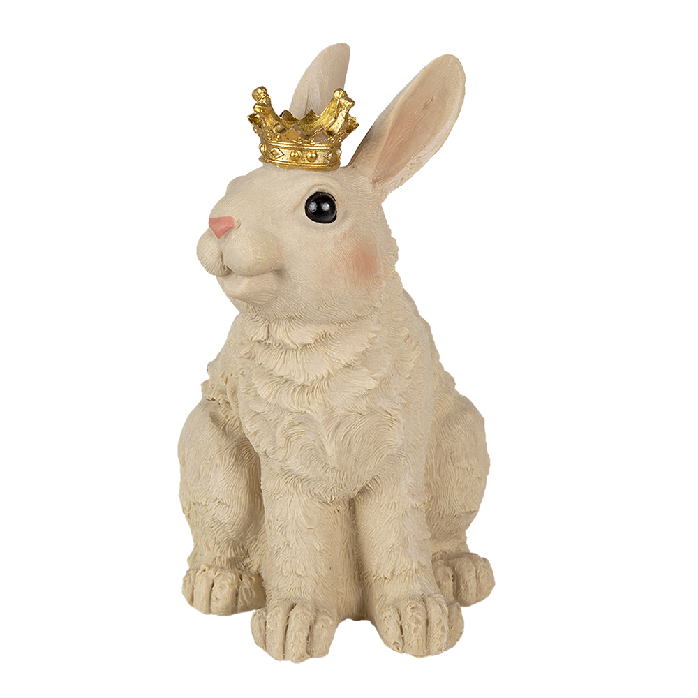 Dekorativní králík se zlatou korunkou